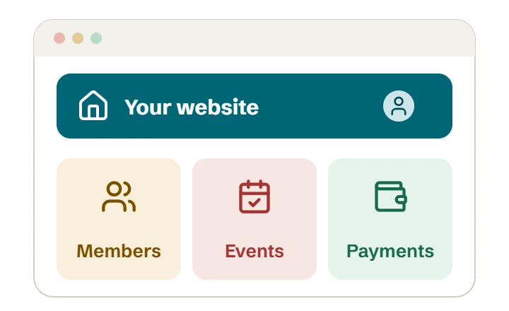 Association package: Your website, Members, Events, Payments